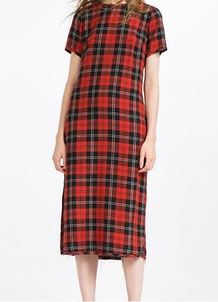 Платье в клетку zara