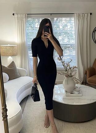 Шикарна сукня zara поло, міді, чорна, нова з бірками! іспанія!