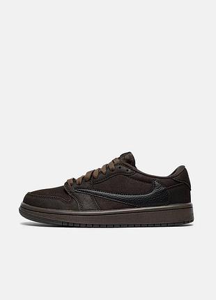 New кроссовки air jordan x travis scott velvet brown and dark mocha • вьетнам •замш/текстиль •