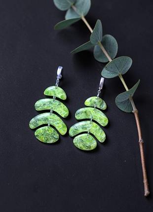 Сережки "avrora green"