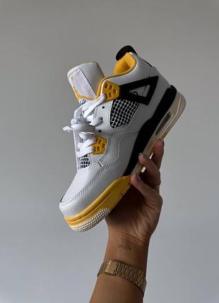 Air jordan 4 white/yellow кроссовки 
 Вьетнам
 шкірa