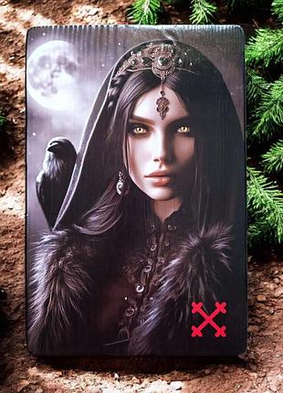Панно «мара — богиня сну та тіней» — дерев’яне панно 19×28 см з підвісом