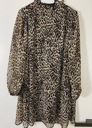 Жіноча сукня з леопардовим принтом шифонова вільного крою