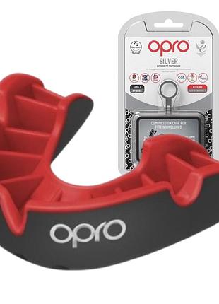 Капа opro silver взрослая (вик 11+) black/red (art.102502001)