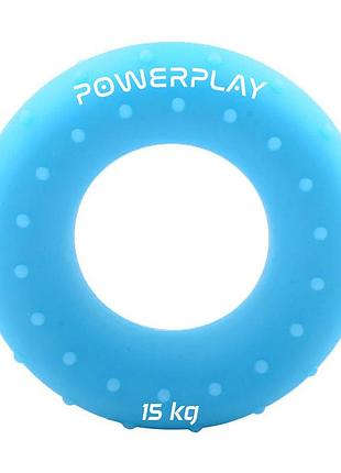 Эспандер кистевой силиконовый powerplay pp-4338 hand grip light 15 кг. голубой