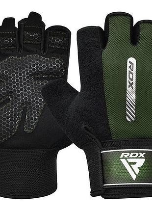 Перчатки для фитнеса rdx w1 half army green m