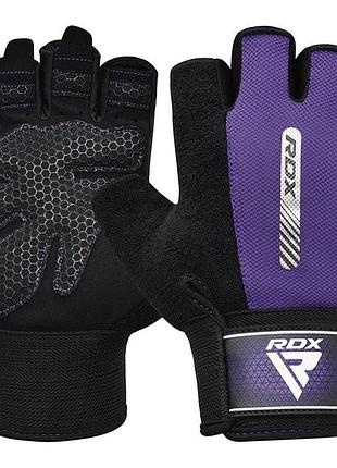 Перчатки для фитнеса rdx w1 half purple m