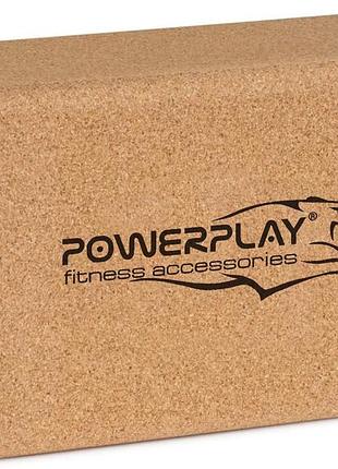 Блок для йоги powerplay pp_4006 з пробкового дерева cork yoga block (1шт.)