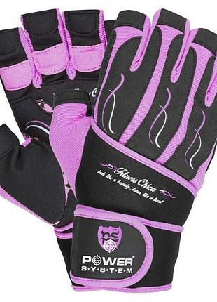 Рукавички для фітнесу power system ps-2710 fitness chica жіночі pink s