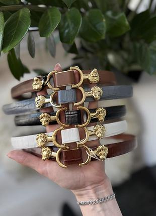 Ремінь пояс ремні на талії та на джинси натуральна шкіра франція maje коричневий , сірий ,