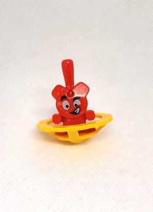 Іграшка kinder surprise spinning tops 2019 dv074a дзиґи дзиґа жовта з червоним
