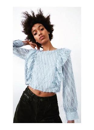 Блуза шифонова декорована паєтками вільного крою "zara"