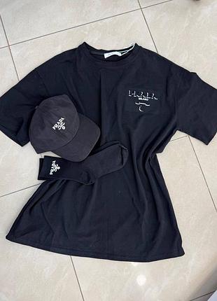 Комплект prada жіночий кепка +футболка+носки