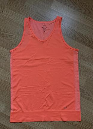 Nike gym dri-fit knit womens tank top майка оранжева