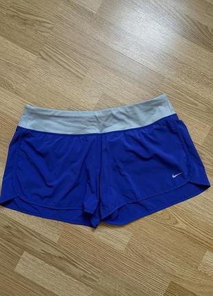 Спортивні шорти nike dri-fit сині з сірим поясом