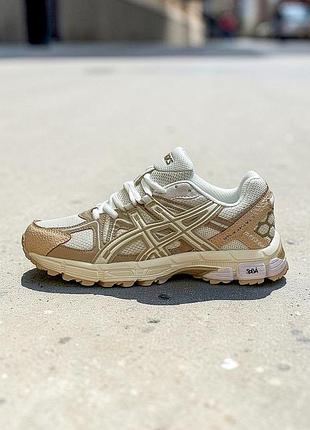 Круті жіночі кросівки asics gel-kahana caramel cream beige бежеві