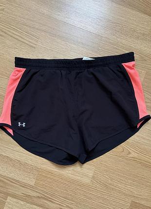 Спортивні шорти under armour чорні з коралловими вставками