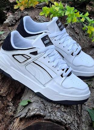 Чоловічі шкіряні білі кросівки puma slipstream, 42.5р.