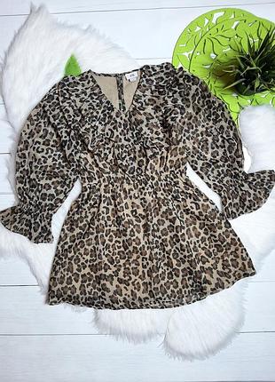 Сукня шифонова в леопардовий принт