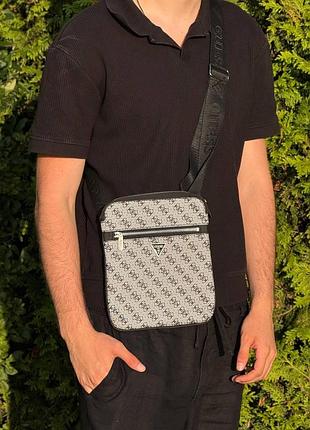 Мессенджер через плечо guess vezzola smart гуесс гес сумка кожаная светлая нова