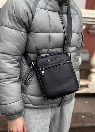 Барсетка tommy hilfiger — чоловіча сумка через плече з еко-шкіри, люкс якість +