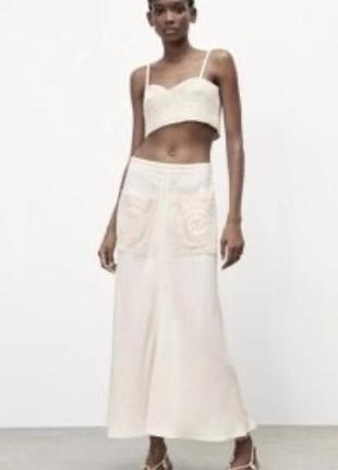 Лляна спідниця zara