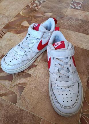 Кроссовки кожаные nike 13с детские белые кроссовки на липучках спортивная обувь