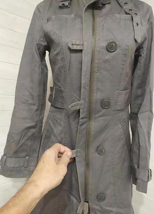 Плотный коттоновый плащ тренч h&m 7