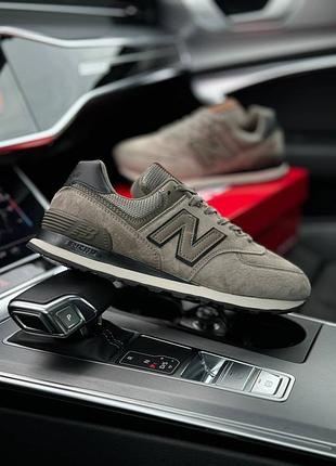 Чоловічі кросівки new balance 574 full suede brown black