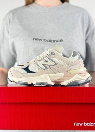 Женские кроссовки new balance 9060 beige grey navy