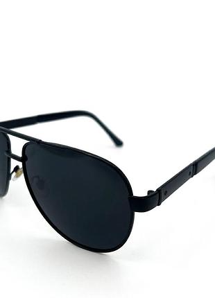 Солнцезащитные очки авиаторы (aviator) black - унисекс