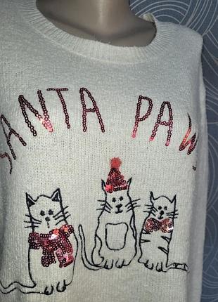 🐱 🐈 🙀 😾 модний красивий м'який джемпер із вишитими котиками 🐱 🐈 🙀 😾