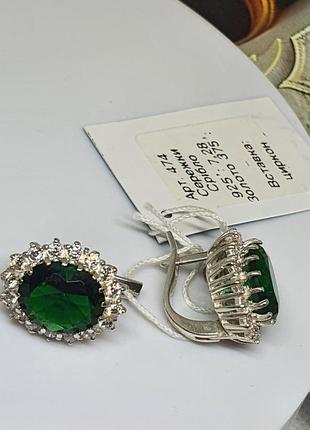 Серьги из серебра 925 пробы джоли серьги зеленые без покрытия
