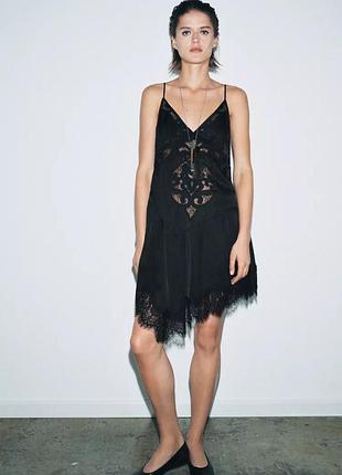 Сукня жіноча чорна мереживна zara new