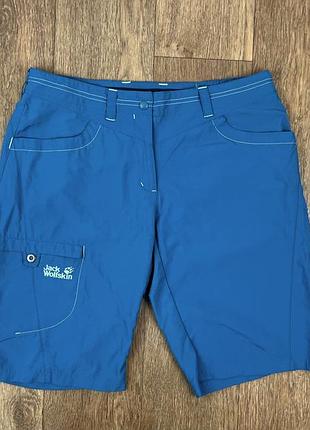 Шорти jack wolfskin блакитні карго походні outdoor трекінгові жіночі спортивні літні весняні гібридні