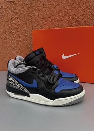 Оригінальні чоловічі кросівки nike air jordan legasy 312 low 42 розмір 27 см чорно-синій колір шкіра натуральна