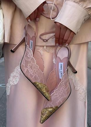 Рожеві туфлі з мереживом jimmy choo