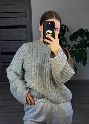 Светр h&m сірий розмір м
