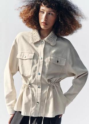 Куртка жіноча бежева сафарі zara new