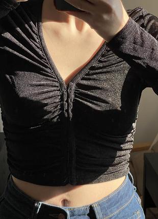 Блуза зі зборками, на застібках