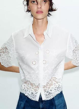 Сорочка жіноча біла zara new