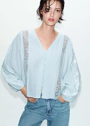 Блуза жіноча блакитна zara new