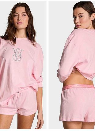 Піжама victorias secret лонгслів та шорти