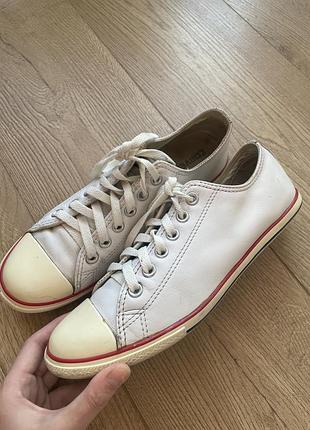Шкіряні білі кеди converse р.40