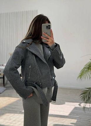 🖤стильна вовняна косуха — база з характером | сірий | s m l | мод 600