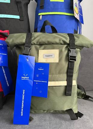 Городской водонепроницаемый мужской женский рюкзак roll top ролл топ bagland 25 л хаки
