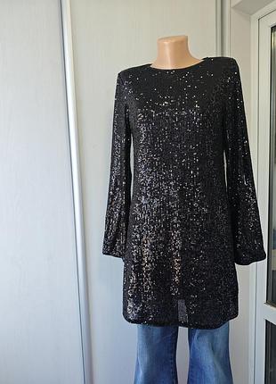 Платье - туника пайетки, h&amp;m, р.s