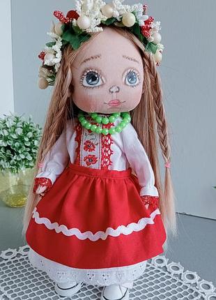 Лялька ручної роботи з розписним личиком україночка