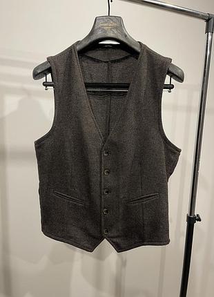 Чоловічий вовняний жилет жилетка у діловому стилі (80% virgin wool)
