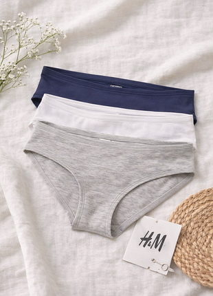 Трусики h&m 134/140 набір 3 шт бавовна нові сток